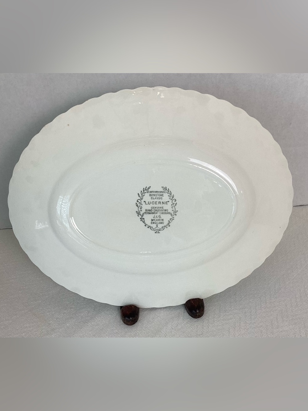 Vintage J. & G. Meakin Staffordshire Ironstone Platter Lucerne Green 1950s-1960s - Picture 4 of 7